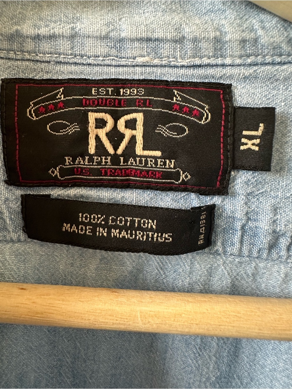Vintage Ralph Lauren 90’s chambray shirt Size XL